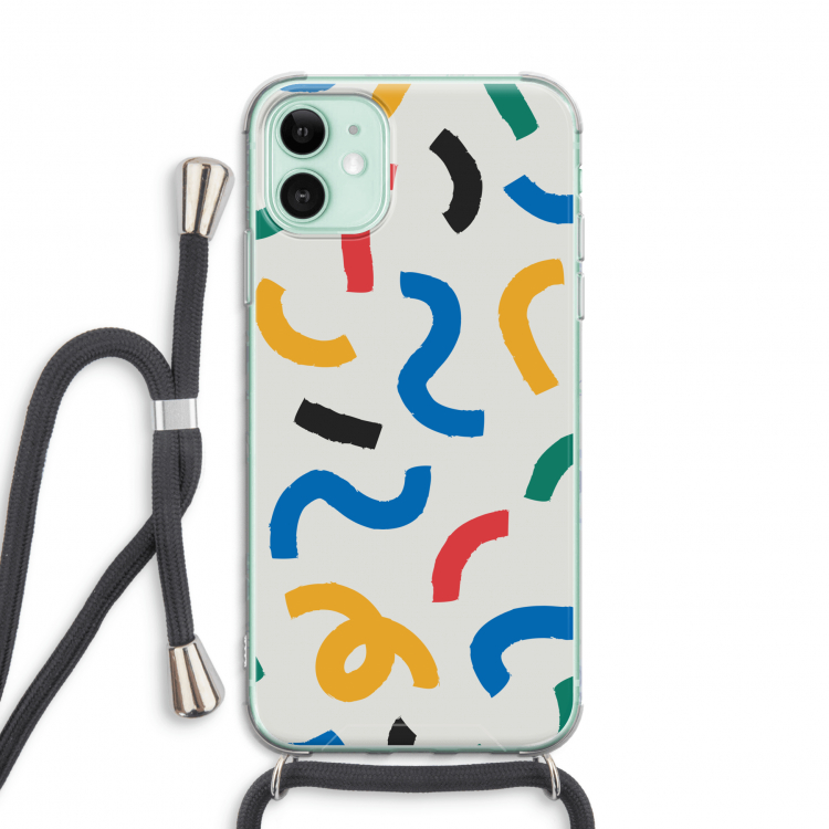 Illustratieve pop 2: iPhone 11 Transparant Hoesje met koord
