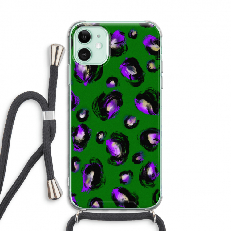Green Cheetah: iPhone 11 Transparant Hoesje met koord