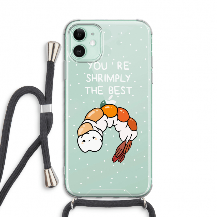 You're Shrimply The Best: iPhone 11 Transparant Hoesje met koord