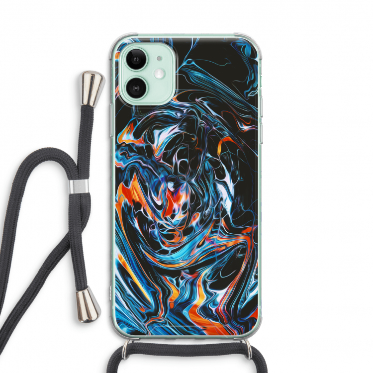 Black Unicorn: iPhone 11 Transparant Hoesje met koord