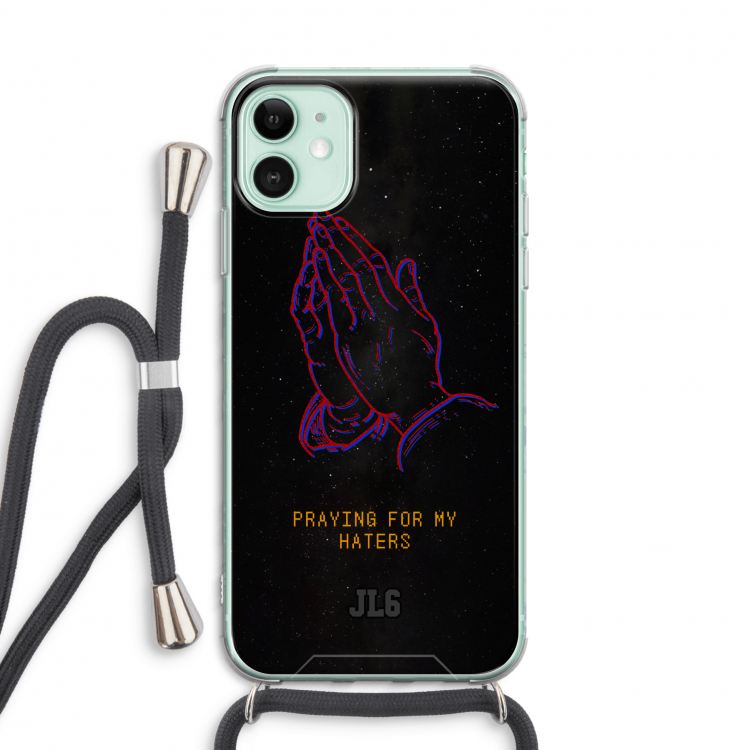 Praying For My Haters: iPhone 11 Transparant Hoesje met koord