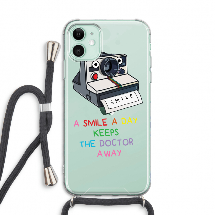 Smile: iPhone 11 Transparant Hoesje met koord
