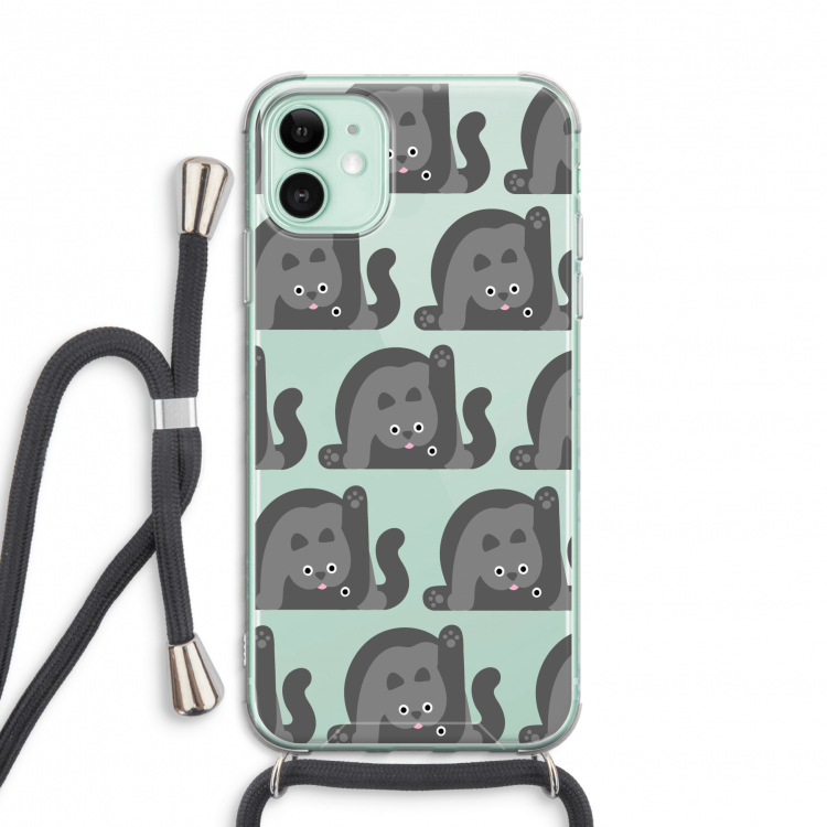 Cats: iPhone 11 Transparant Hoesje met koord