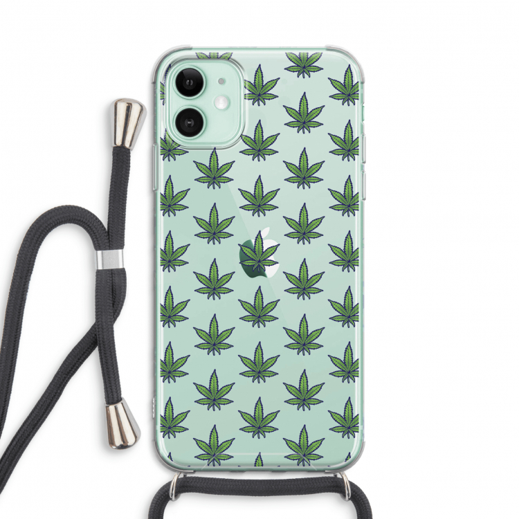 Weed: iPhone 11 Transparant Hoesje met koord
