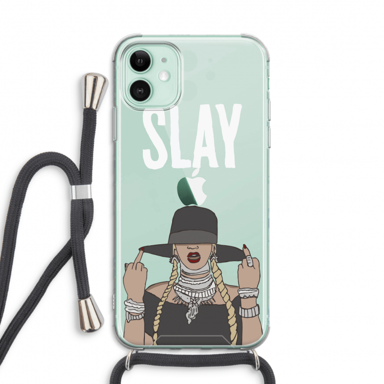 Slay All Day: iPhone 11 Transparant Hoesje met koord