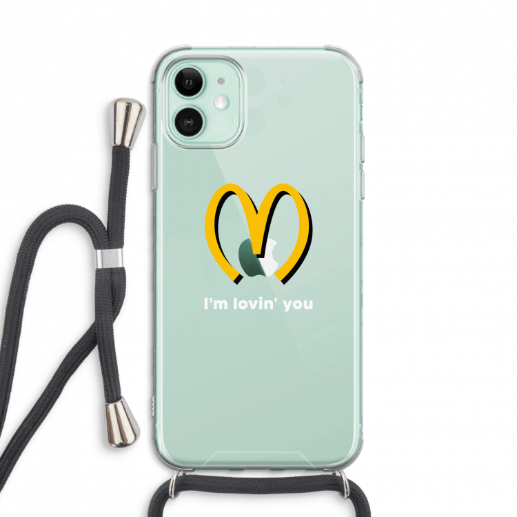 I'm lovin' you: iPhone 11 Transparant Hoesje met koord