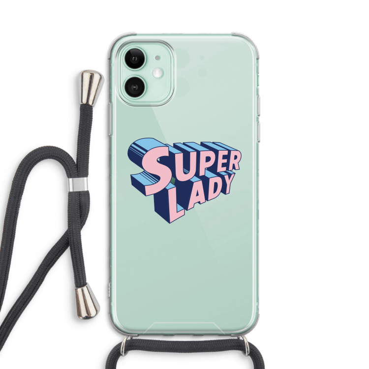 Superlady: iPhone 11 Transparant Hoesje met koord