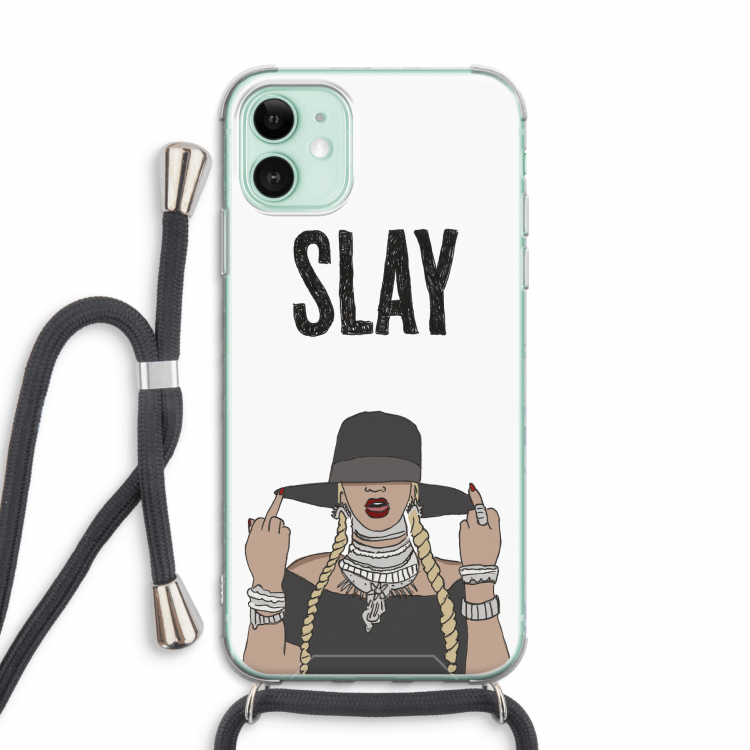 Slay All Day: iPhone 11 Transparant Hoesje met koord