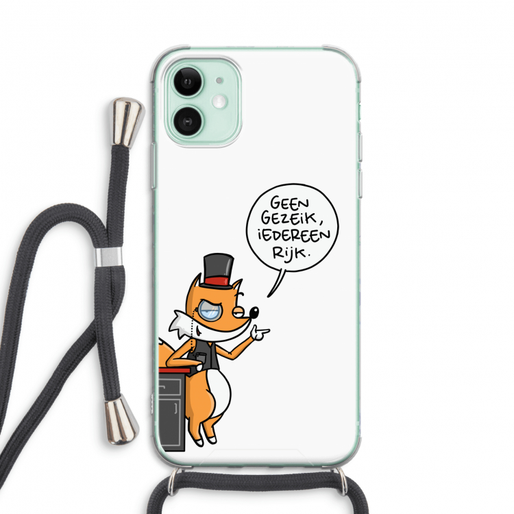 Geen Gezeik: iPhone 11 Transparant Hoesje met koord