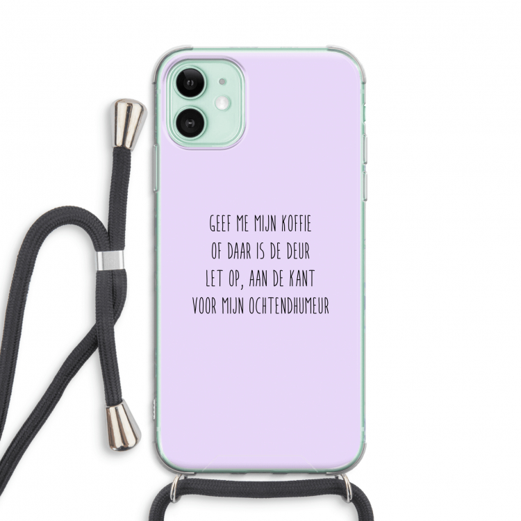Ochtendhumeur: iPhone 11 Transparant Hoesje met koord
