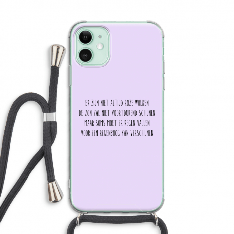 Regenboog: iPhone 11 Transparant Hoesje met koord