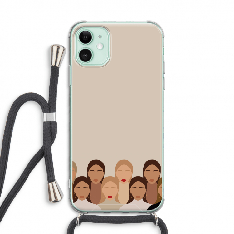 Girls girls girls: iPhone 11 Transparant Hoesje met koord