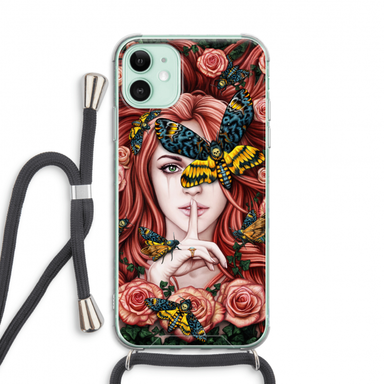 Lady Moth: iPhone 11 Transparant Hoesje met koord