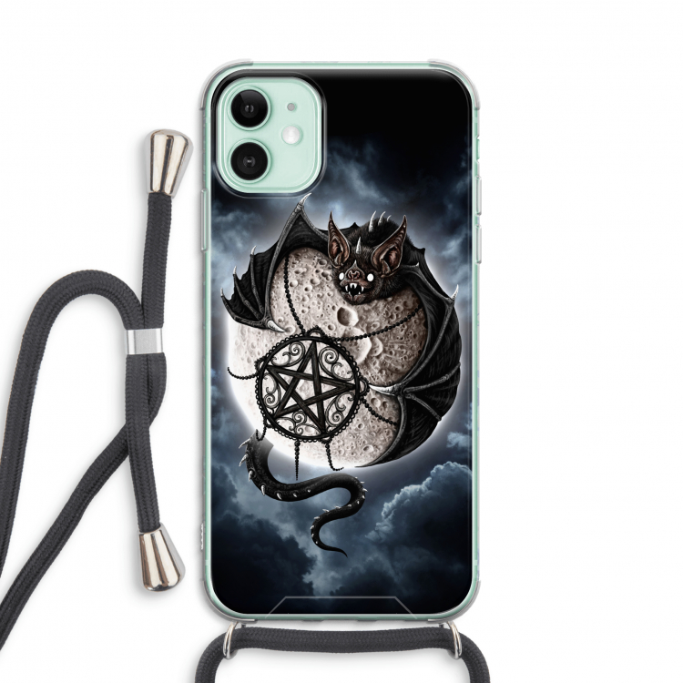 Volle maan: iPhone 11 Transparant Hoesje met koord