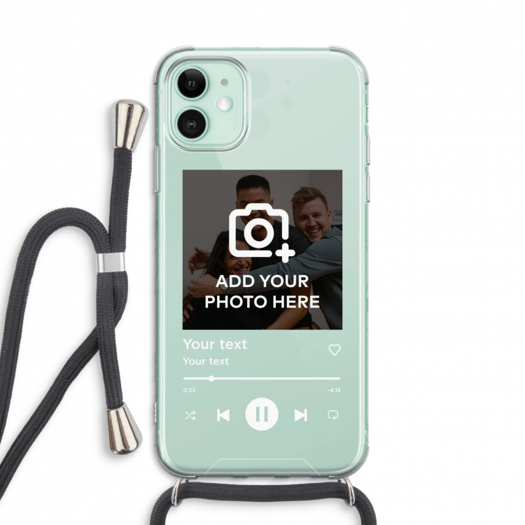 Music Player: iPhone 11 Transparant Hoesje met koord