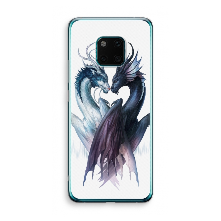 Yin Yang Dragons: Huawei Mate 20 Pro Transparant Hoesje