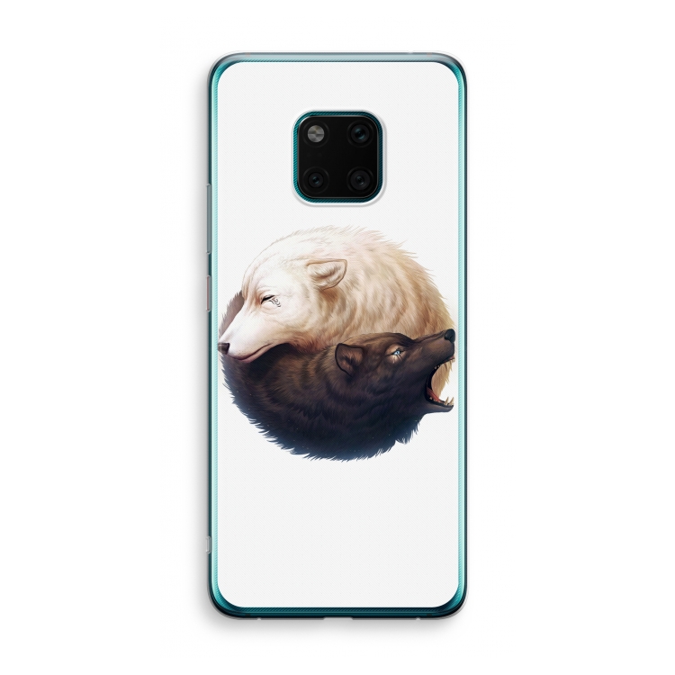 Yin Yang Wolves: Huawei Mate 20 Pro Transparant Hoesje