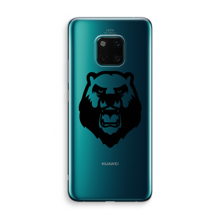 Angry Bear (black): Huawei Mate 20 Pro Transparant Hoesje