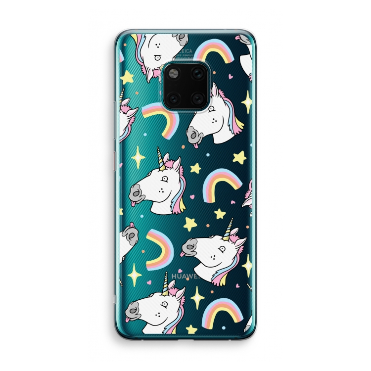 Rainbow Unicorn: Huawei Mate 20 Pro Transparant Hoesje