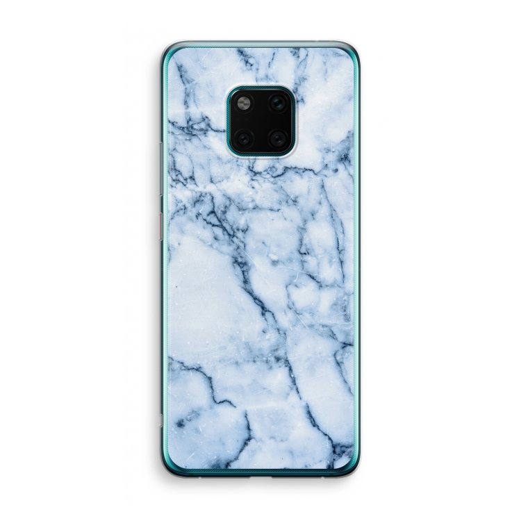 Blauw marmer: Huawei Mate 20 Pro Transparant Hoesje