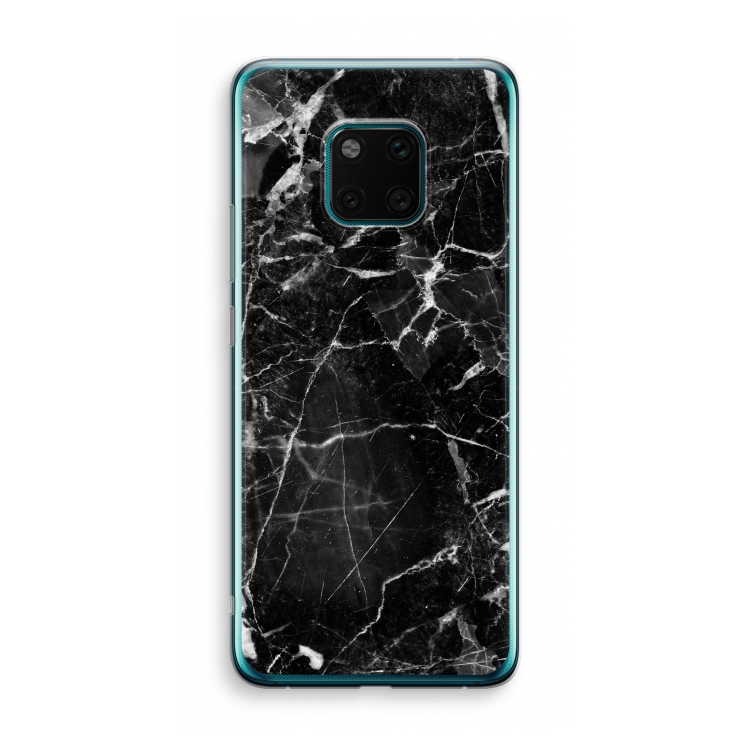 Zwart Marmer 2: Huawei Mate 20 Pro Transparant Hoesje