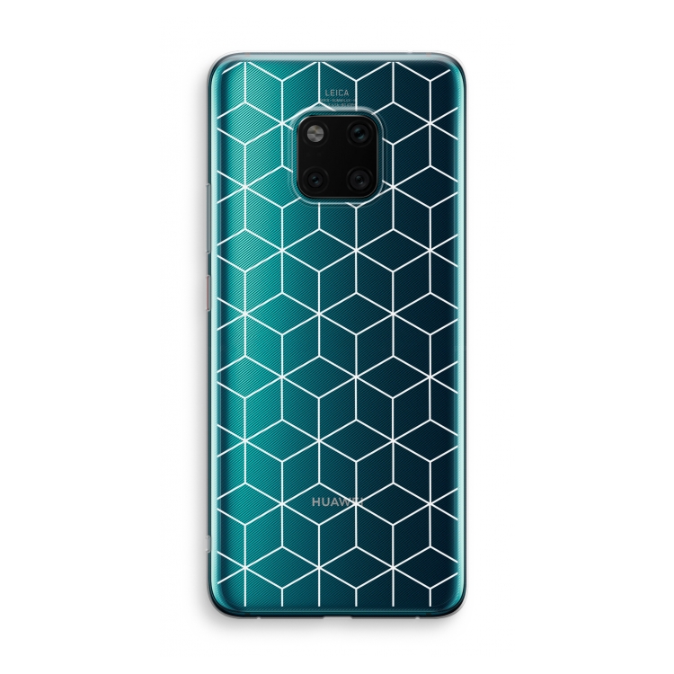 Zwart-witte kubussen: Huawei Mate 20 Pro Transparant Hoesje
