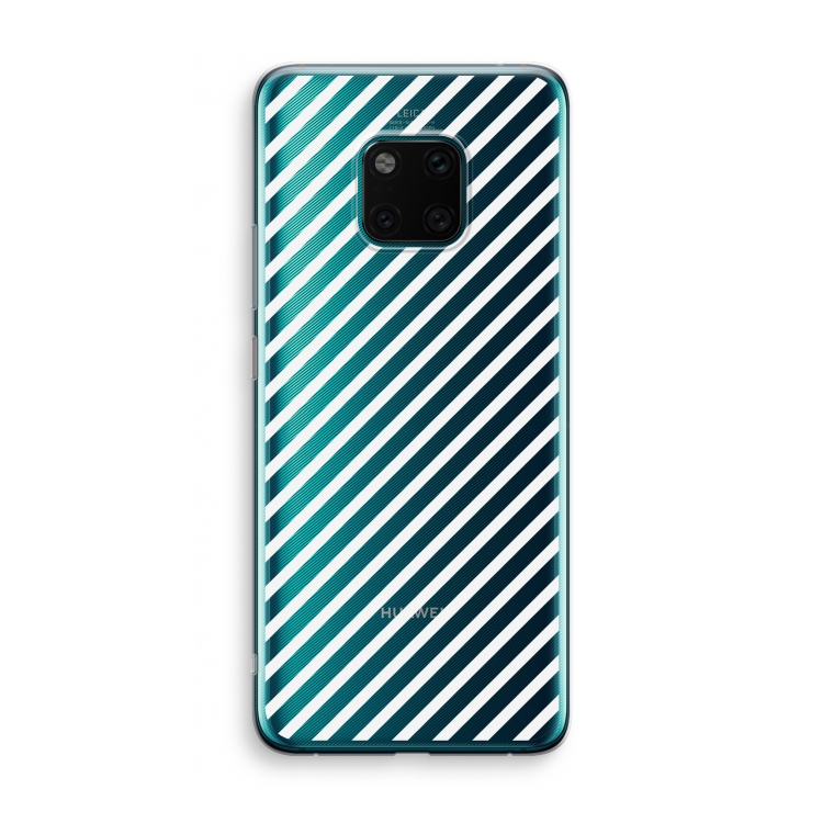 Strepen zwart-wit: Huawei Mate 20 Pro Transparant Hoesje