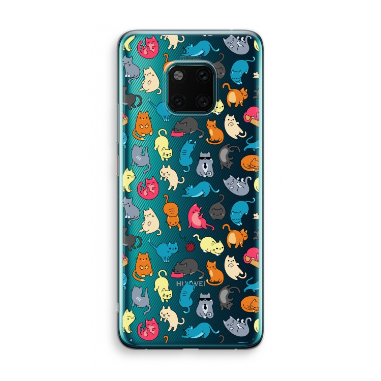 Kleurrijke katten: Huawei Mate 20 Pro Transparant Hoesje