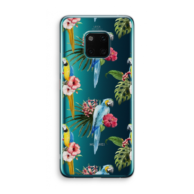 Kleurrijke papegaaien: Huawei Mate 20 Pro Transparant Hoesje