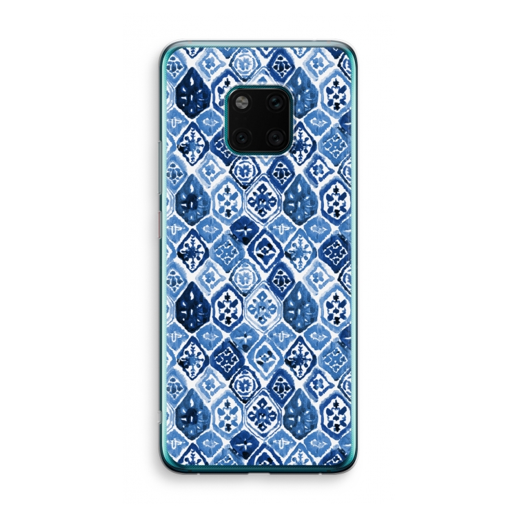 Blauw motief: Huawei Mate 20 Pro Transparant Hoesje