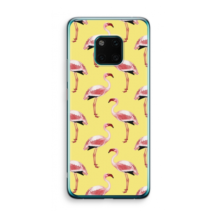 Flamingo's geel: Huawei Mate 20 Pro Transparant Hoesje