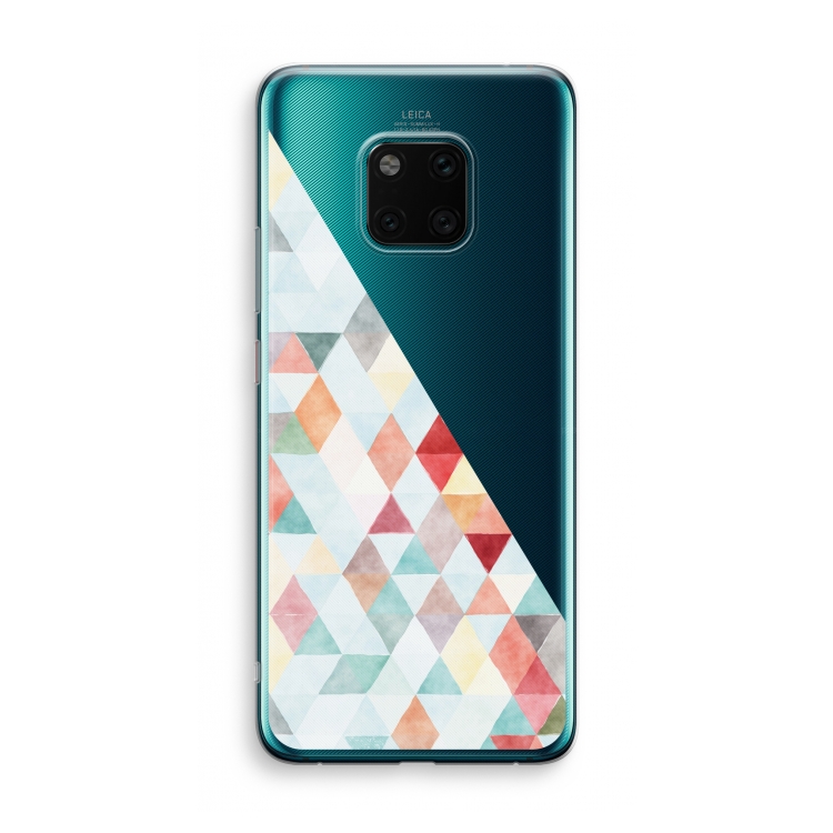 Gekleurde driehoekjes pastel: Huawei Mate 20 Pro Transparant Hoesje