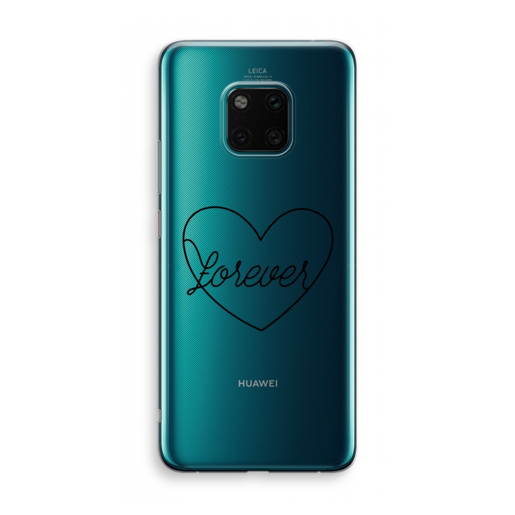 Forever heart black: Huawei Mate 20 Pro Transparant Hoesje