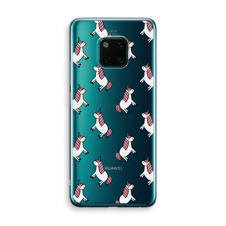 Eenhoorns overal: Huawei Mate 20 Pro Transparant Hoesje