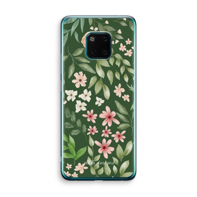 Botanical green sweet flower heaven: Huawei Mate 20 Pro Transparant Hoesje