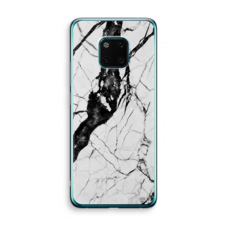 Witte marmer 2: Huawei Mate 20 Pro Transparant Hoesje
