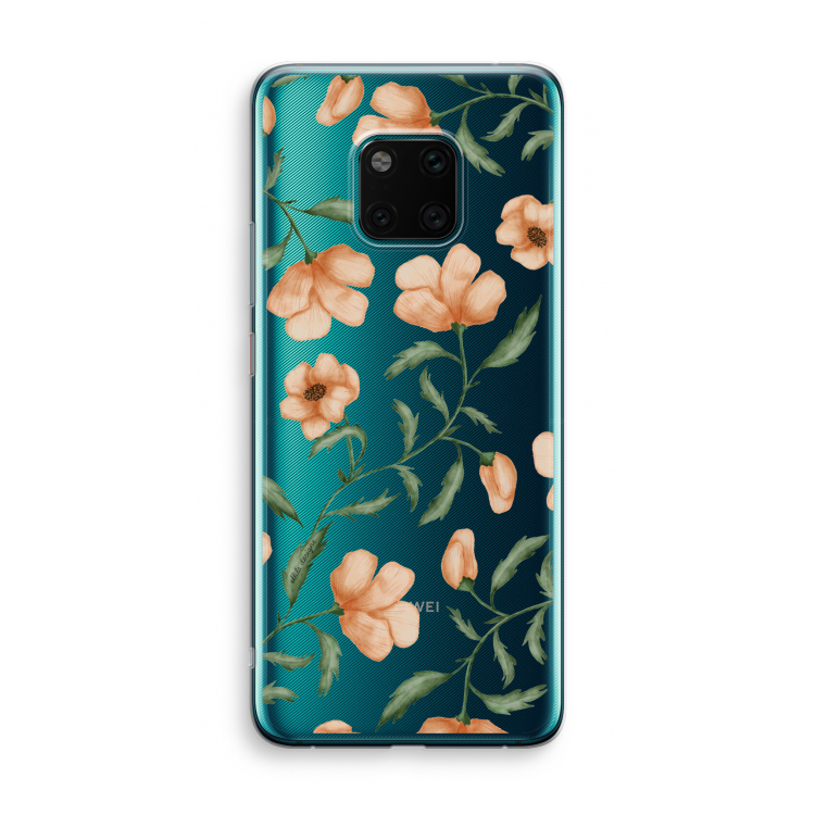 Peachy flowers: Huawei Mate 20 Pro Transparant Hoesje