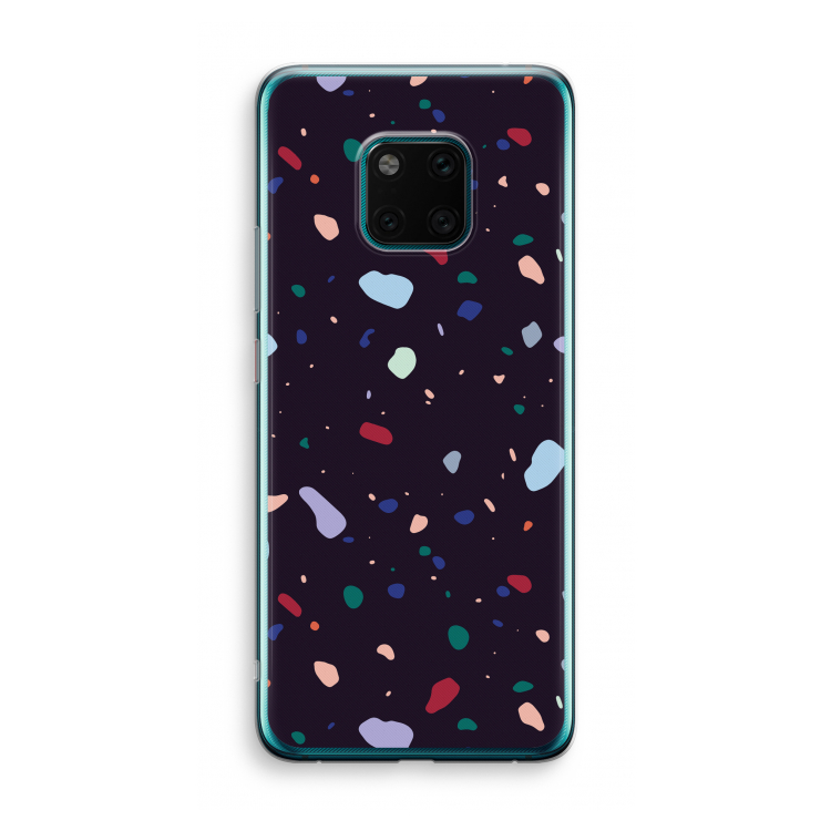 Dark Rounded Terrazzo: Huawei Mate 20 Pro Transparant Hoesje