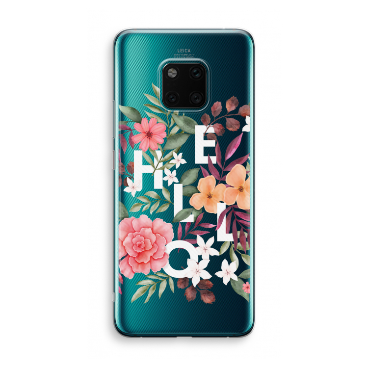 Hello in flowers: Huawei Mate 20 Pro Transparant Hoesje