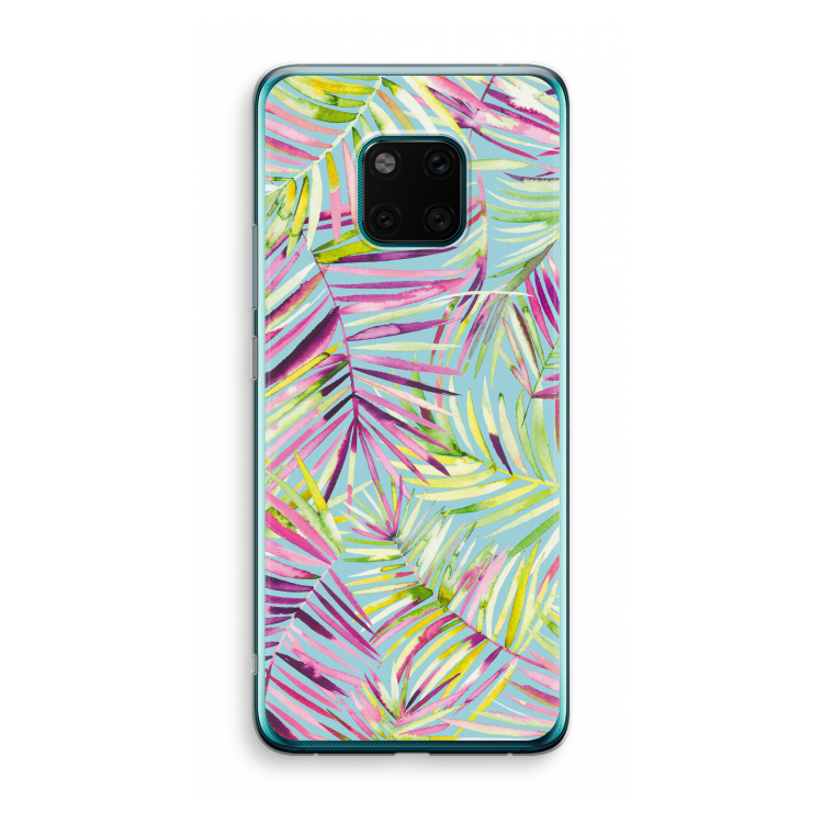 Tropical Palms Blue: Huawei Mate 20 Pro Transparant Hoesje