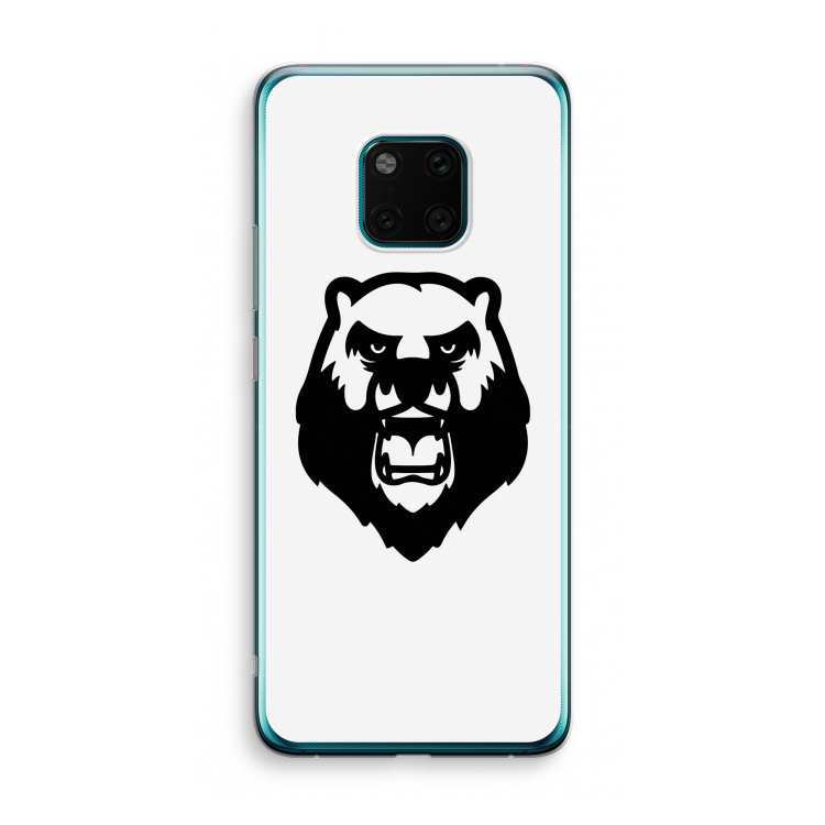 Angry Bear (white): Huawei Mate 20 Pro Transparant Hoesje