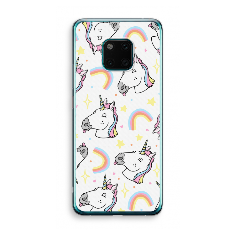 Rainbow Unicorn: Huawei Mate 20 Pro Transparant Hoesje
