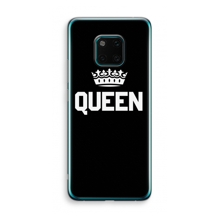 Queen zwart: Huawei Mate 20 Pro Transparant Hoesje