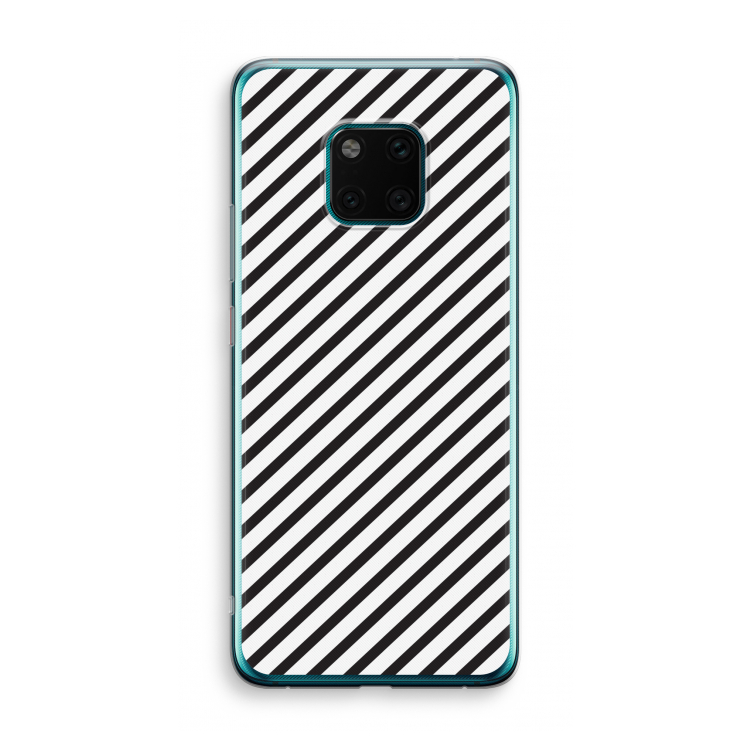Strepen zwart-wit: Huawei Mate 20 Pro Transparant Hoesje