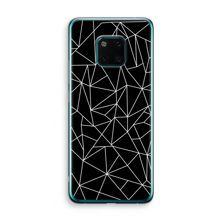 Geometrische lijnen wit: Huawei Mate 20 Pro Transparant Hoesje