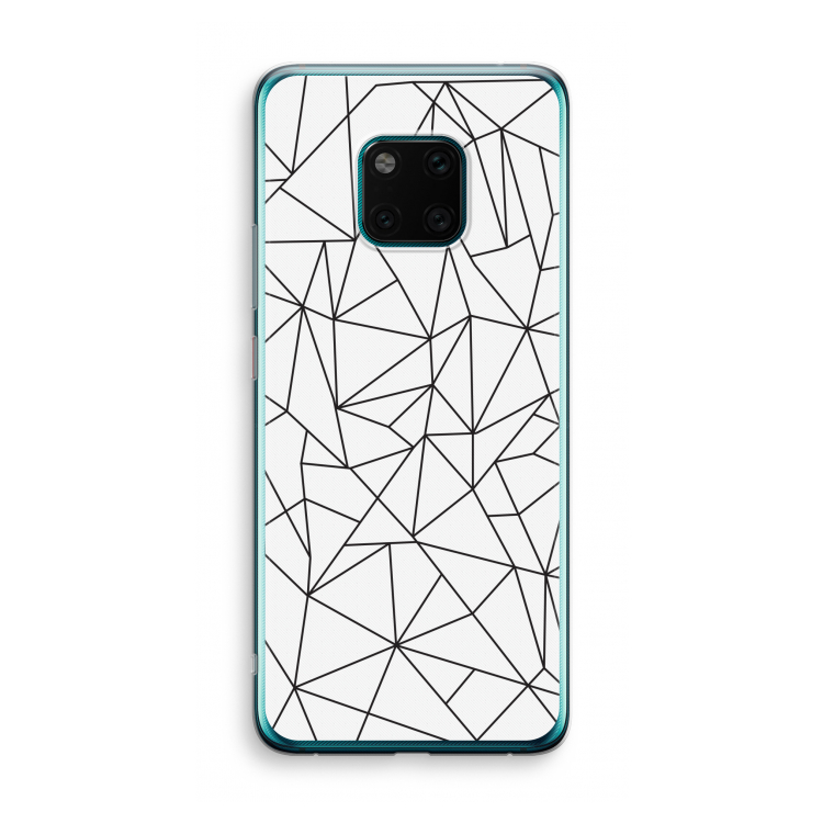 Geometrische lijnen zwart: Huawei Mate 20 Pro Transparant Hoesje