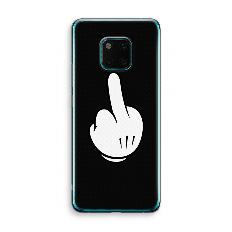 Middle finger black: Huawei Mate 20 Pro Transparant Hoesje