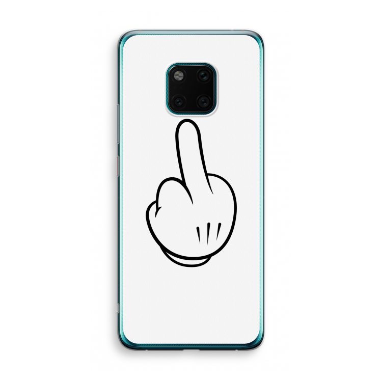 Middle finger white: Huawei Mate 20 Pro Transparant Hoesje