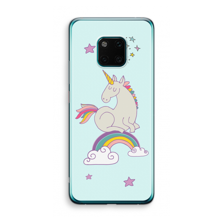 Regenboog eenhoorn: Huawei Mate 20 Pro Transparant Hoesje