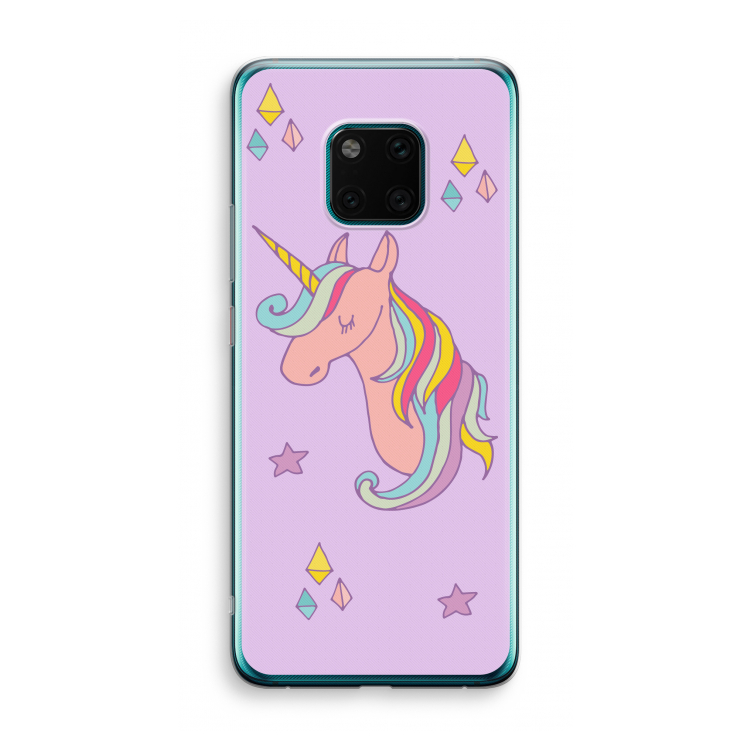 Roze eenhoorn: Huawei Mate 20 Pro Transparant Hoesje